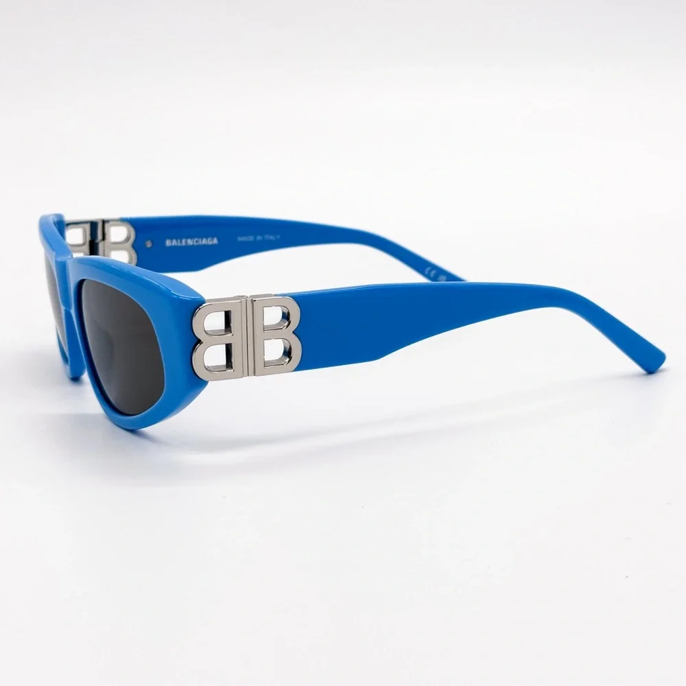 NEW BALENCIAGA BB0095S 011 OVAL BLUE GREY WOMEN SUNGLASSES BALENCIAGA